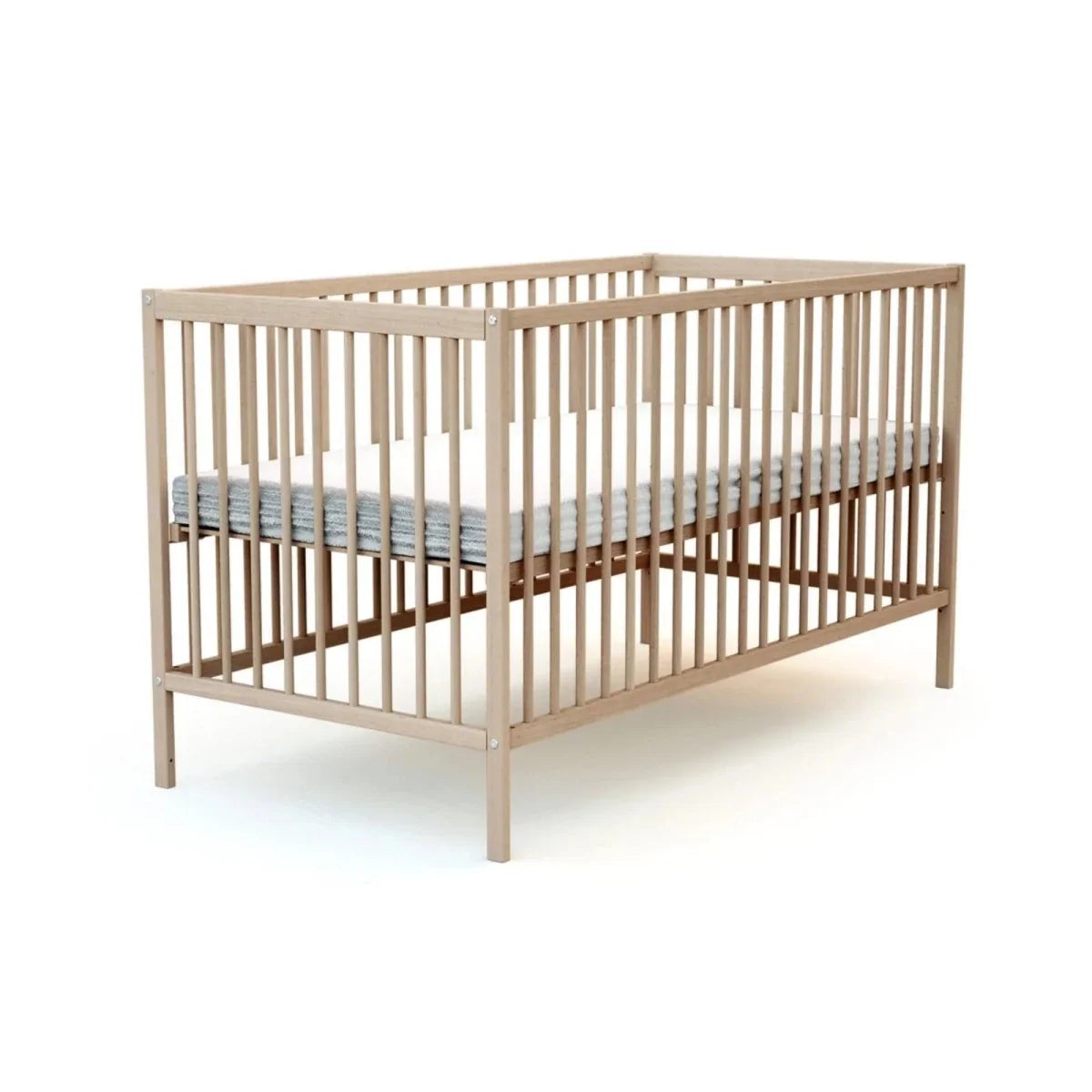 WeBaby One Wooden Cot Bed 70x140cm - Raw Beech