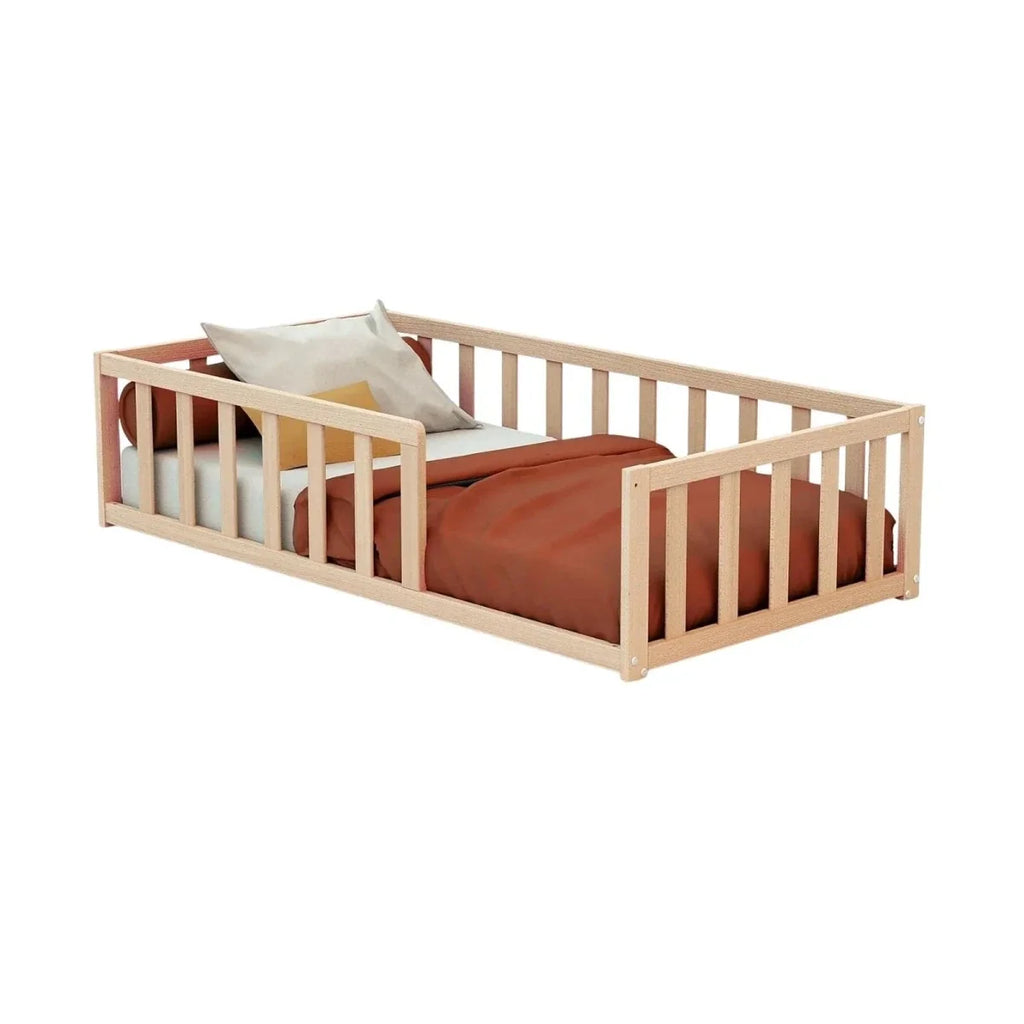 WeBaby Kaia Wooden Flor Bed 70x140cm - Raw Beech