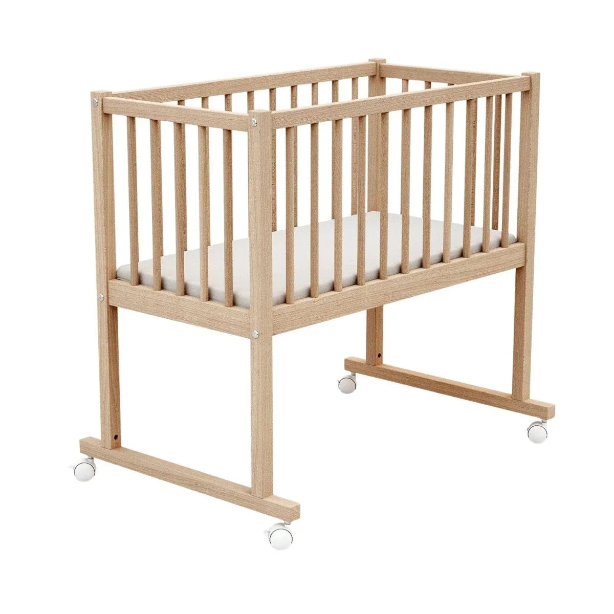 WeBaby Noa Wooden Crib 40x80cm - Raw Beech