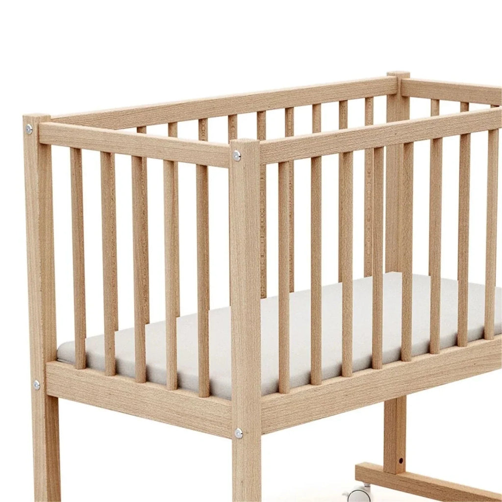 WeBaby Noa Wooden Crib 40x80cm - Raw Beech