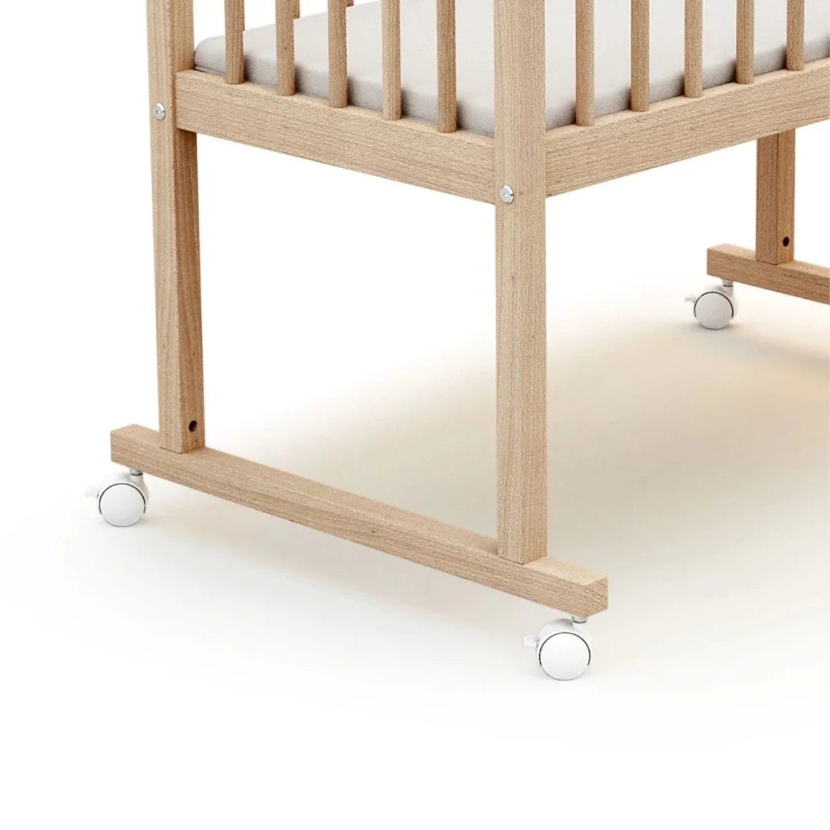 WeBaby Noa Wooden Crib 40x80cm - Raw Beech