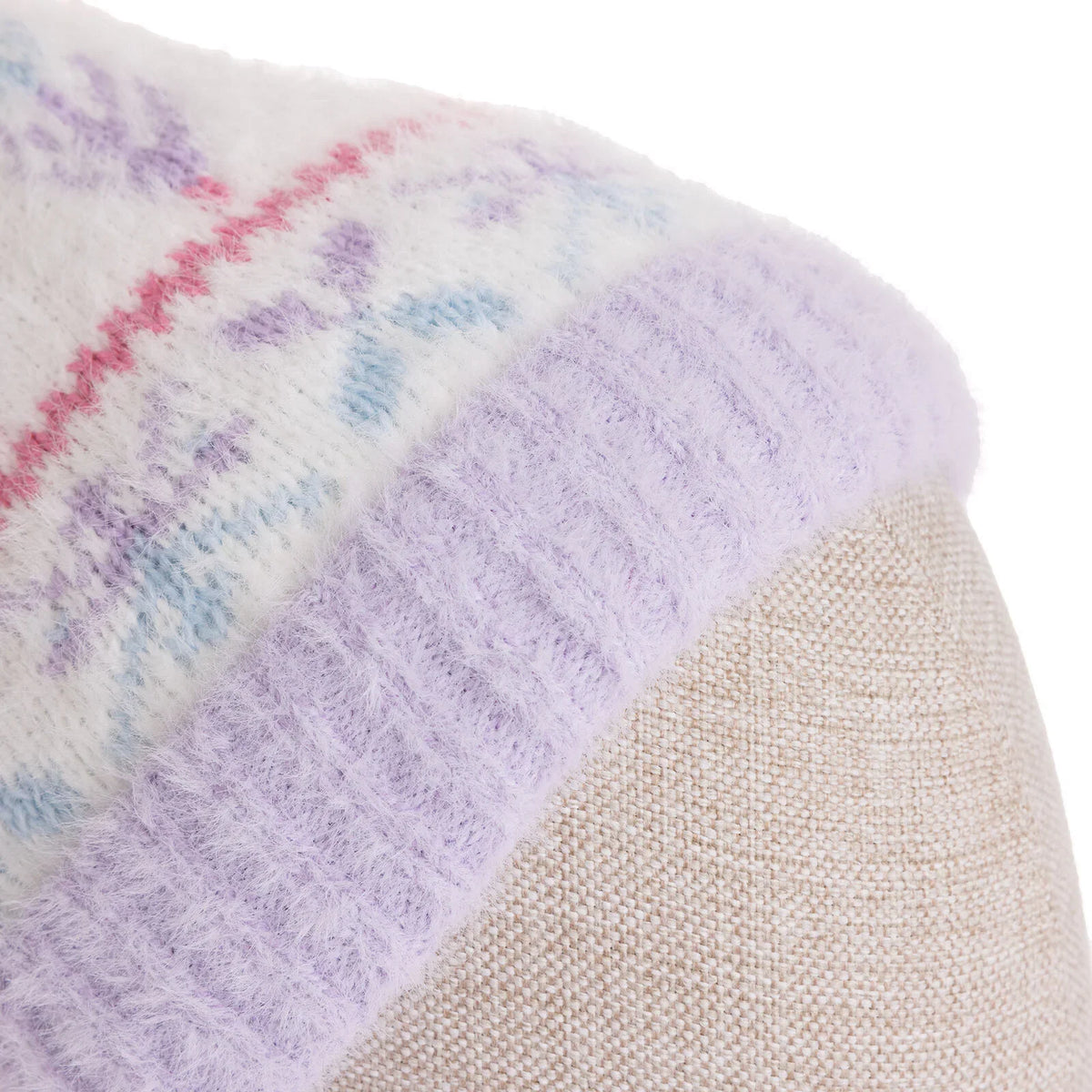Fonem Fleece-Lined Patterned Knitted Baby Beanie (One Size)