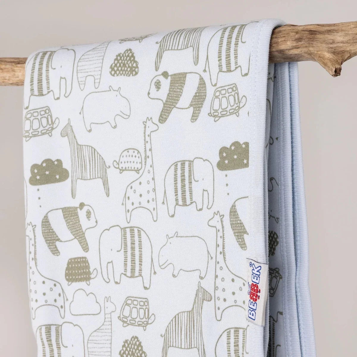 Bebbek Animal Print Jersey Baby Blanket (80 x 80 cm)