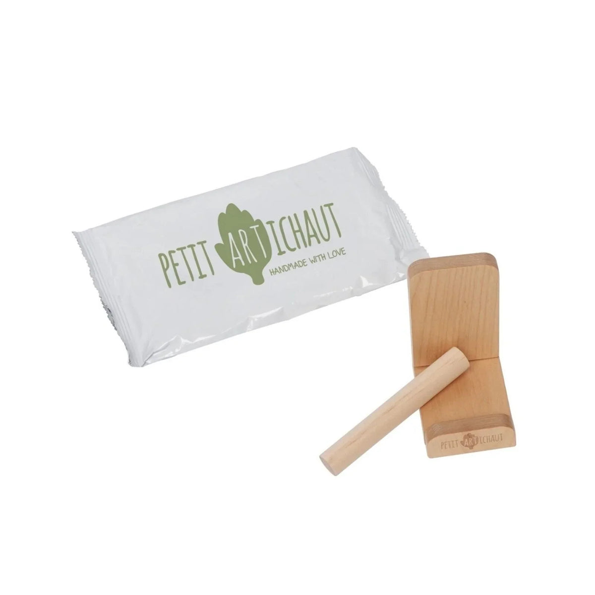 Petit Artichaut Baby Hand & Foot Imprints Square Box - Olive Tree