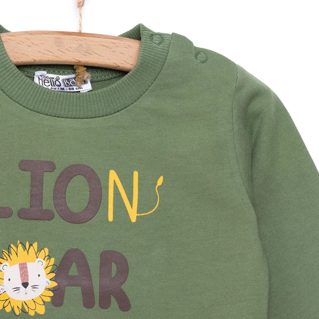 HelloBaby "Lion Roar" Slogan Brushed Loopback Baby Sweatshirt (6 Months to 5 Years)