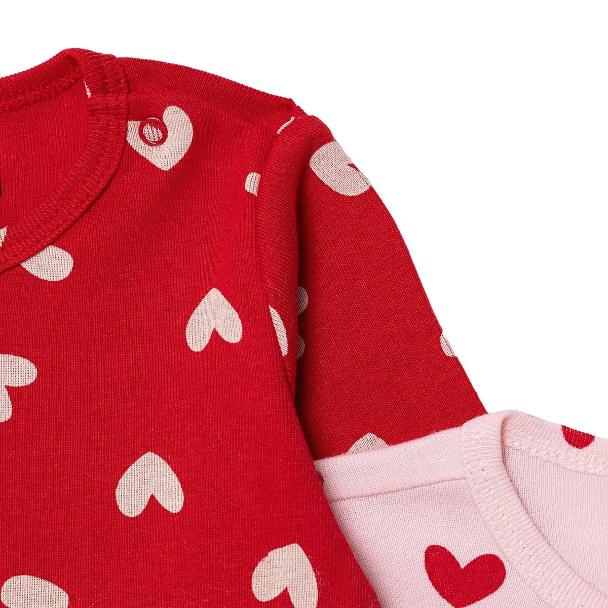 HelloBaby 2 Pack Heart Print Long Sleeve Baby Bodysuits (1-3 Months to 2-3 Years)