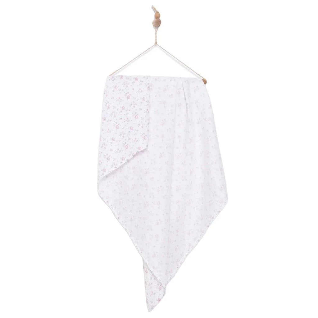 Little Dreams House Print Muslin Baby Blanket (100 x 110 cm) - Pink