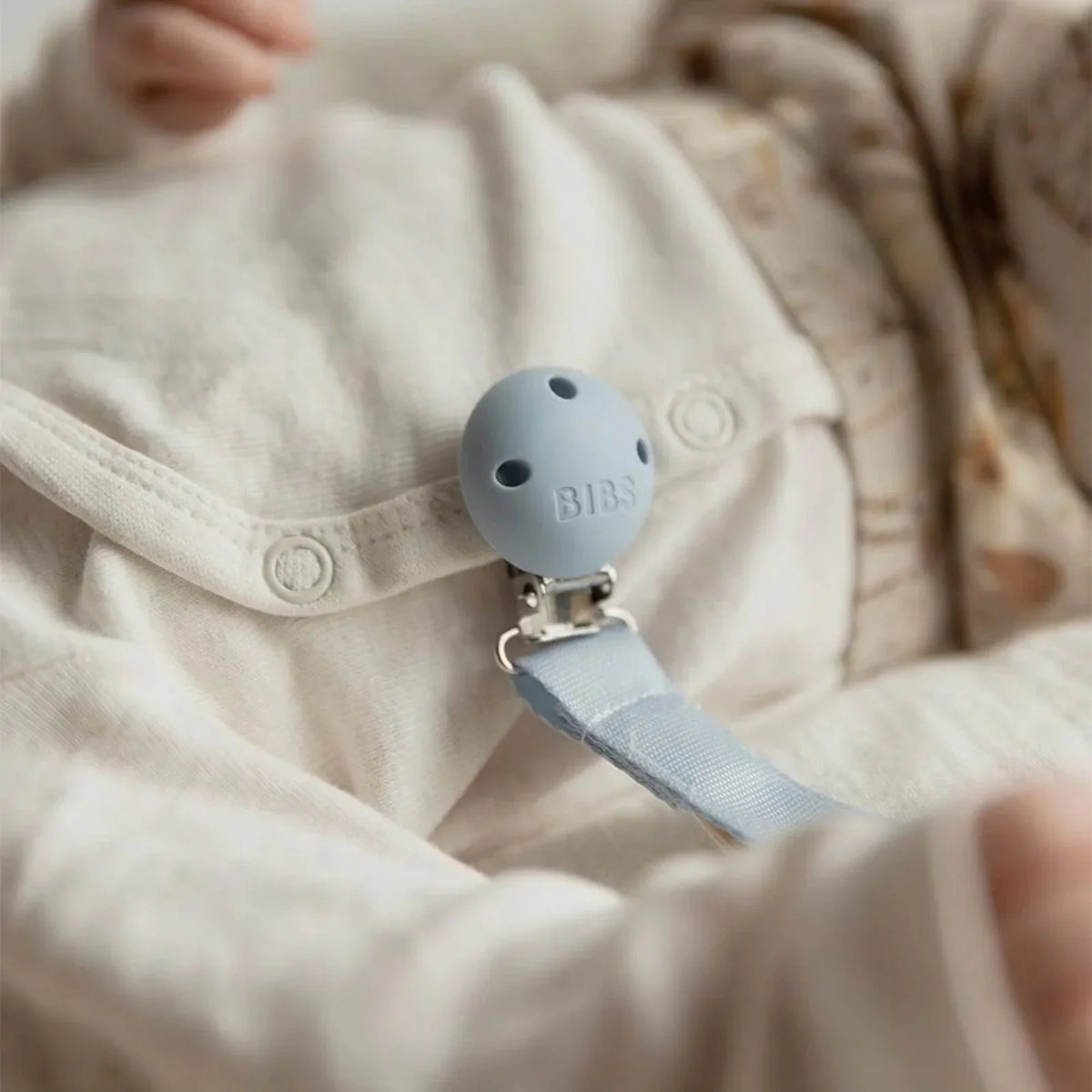 BIBS Soother Clip Ribbon - Dusty Blue