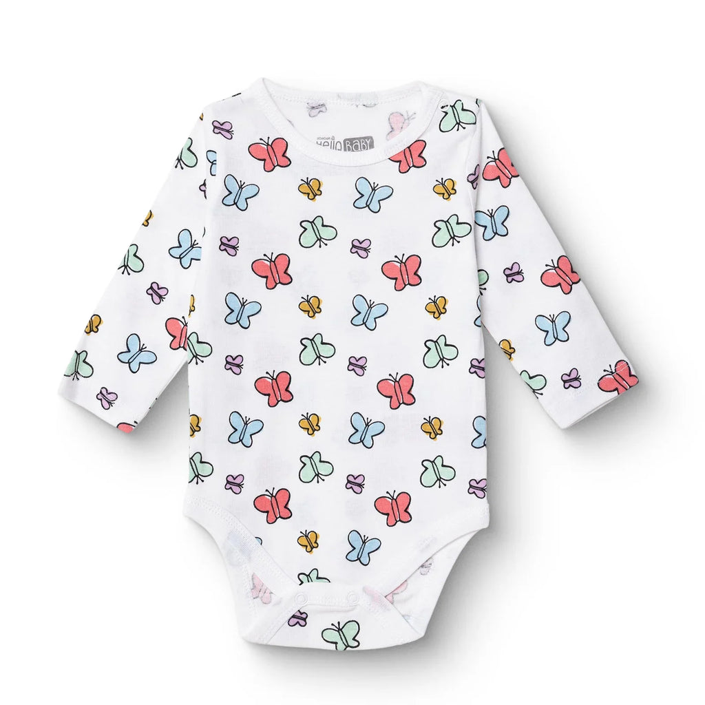 HelloBaby Cotton Popper Neck Long Sleeve Baby Bodysuit (1-3 Months to 2-3 Years)