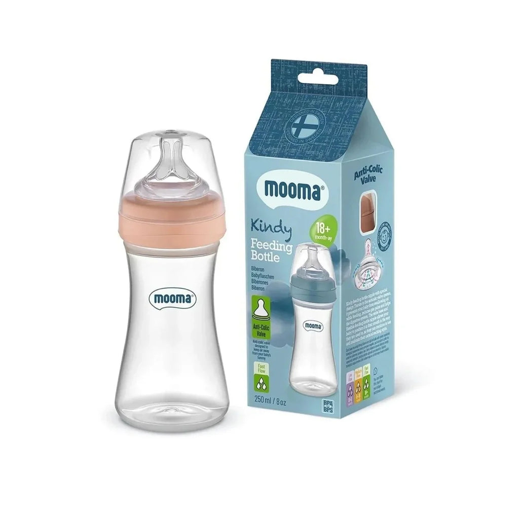 Mooma Kindy Bottle Fast Flow 18+ months 250ml - Old Rose