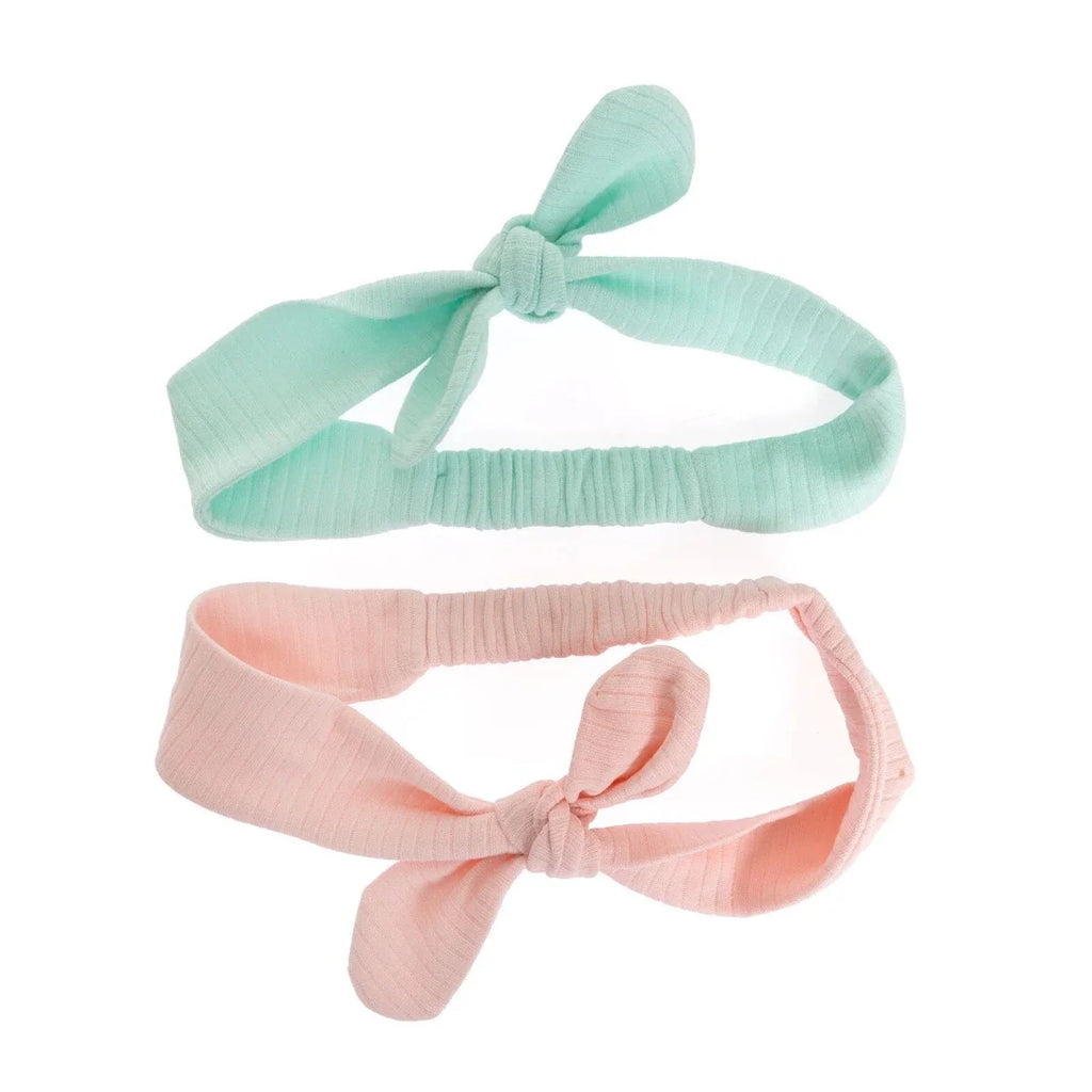 HelloBaby 2 Pack Tie-Fastening Bow Baby Headbands (One Size)