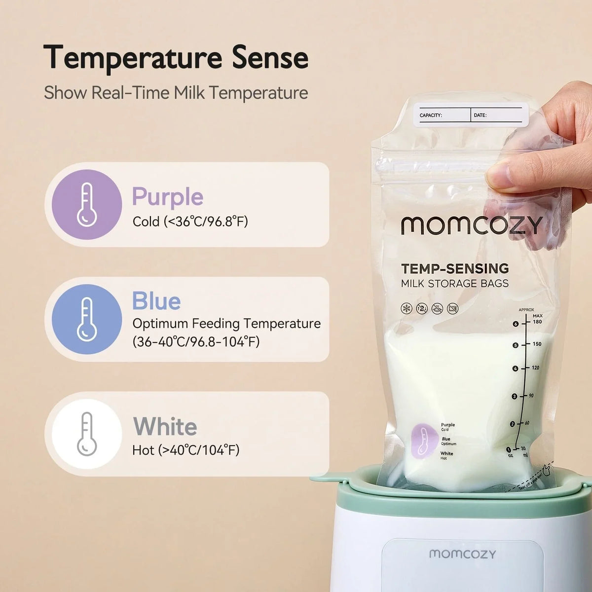 Momcozy Breast Milk Storage Bags 180ml 50 pcs