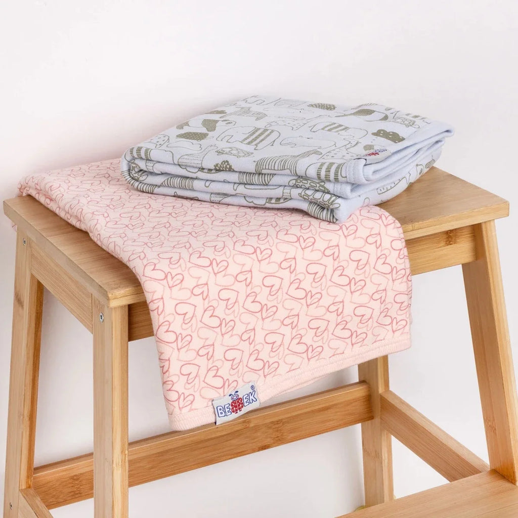 Bebbek Animal Print Jersey Baby Blanket (80 x 80 cm)
