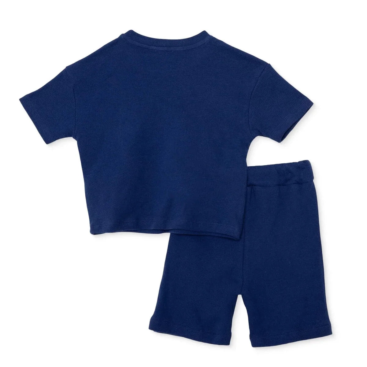 HelloBaby Short Sleeve Waffle Baby T-Shirt & Shorts Set (6-9 Months to 4-5 Years) - Navy Blue