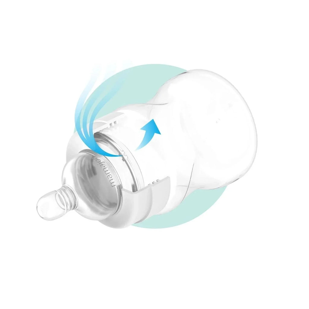 Mamajoo Anti-Colic PP Baby Bottle Medium Flow 6+ months 250ml - Silver
