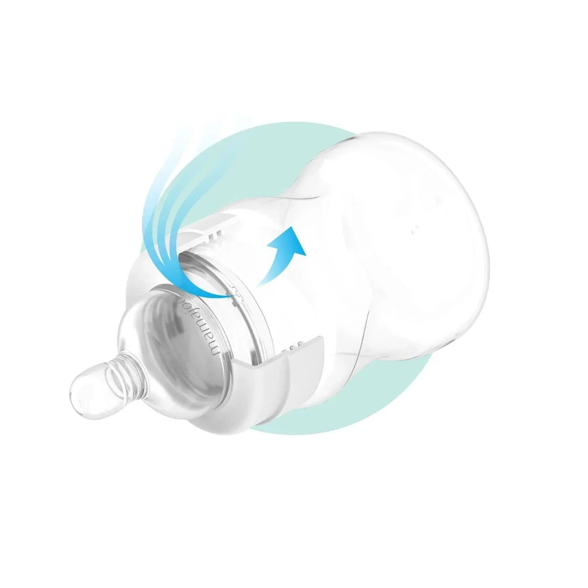 Mamajoo Anti-Colic PP Baby Bottle Medium Flow 6+ months 250ml - Silver