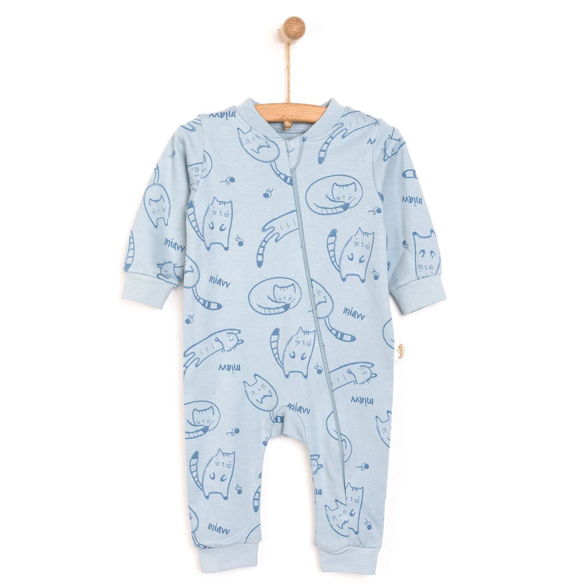 Bebetto Cat Motif Zip-Up Footless Baby Sleepsuit (3 Months to 3 Years)