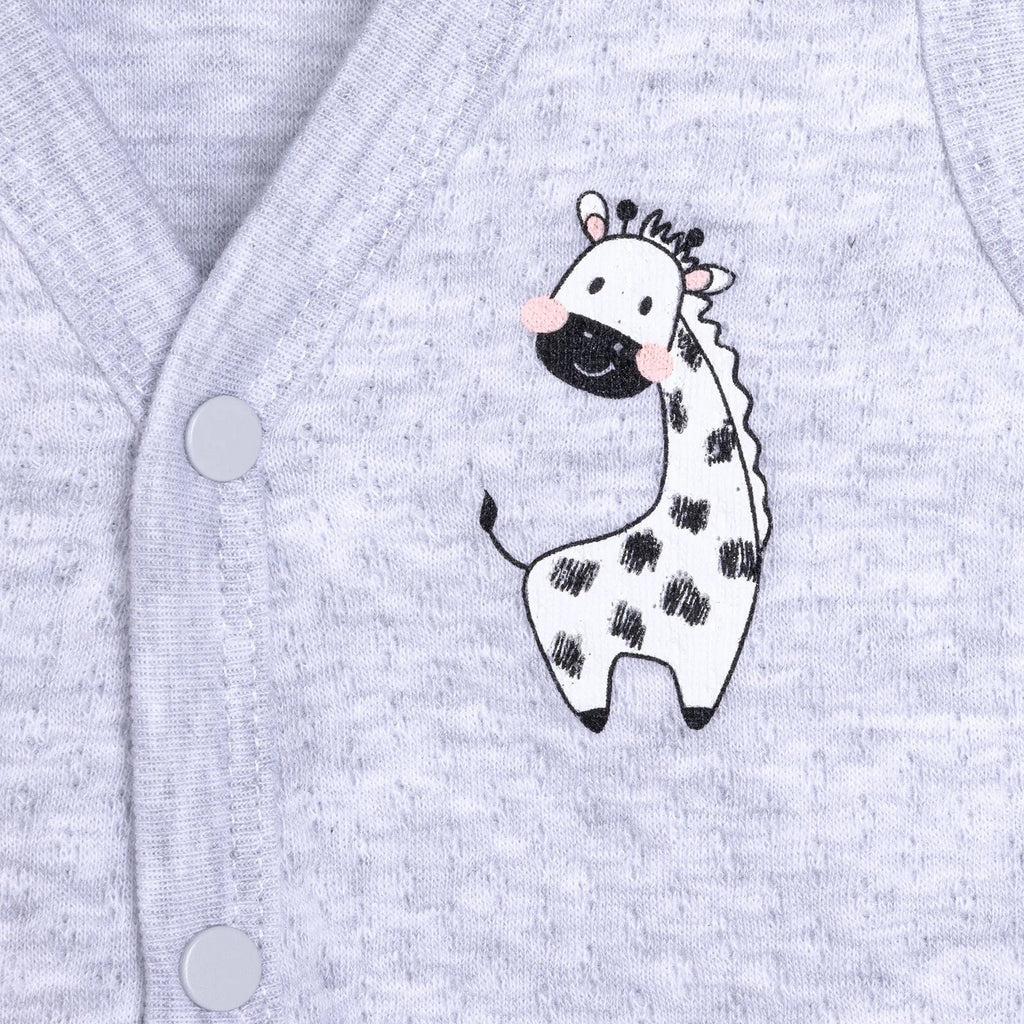 HelloBaby Giraffe Motif Snap Fastening Quilted Baby Gilet (3 Months to 2 Years)