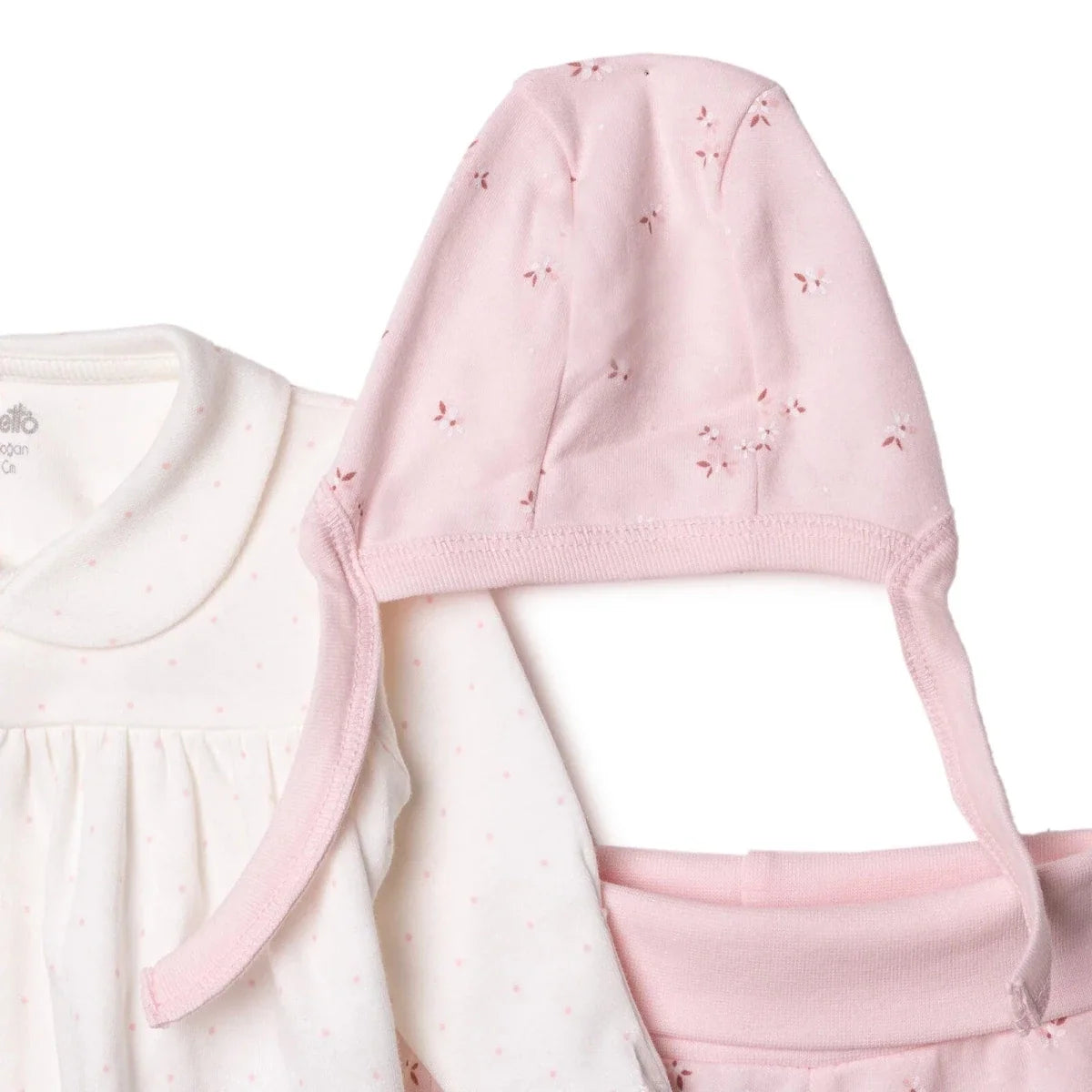 Bebetto 5 Piece "Cutie" Embroidered Baby Hospital Bag Set on a Hanger (Newborn) - Pink