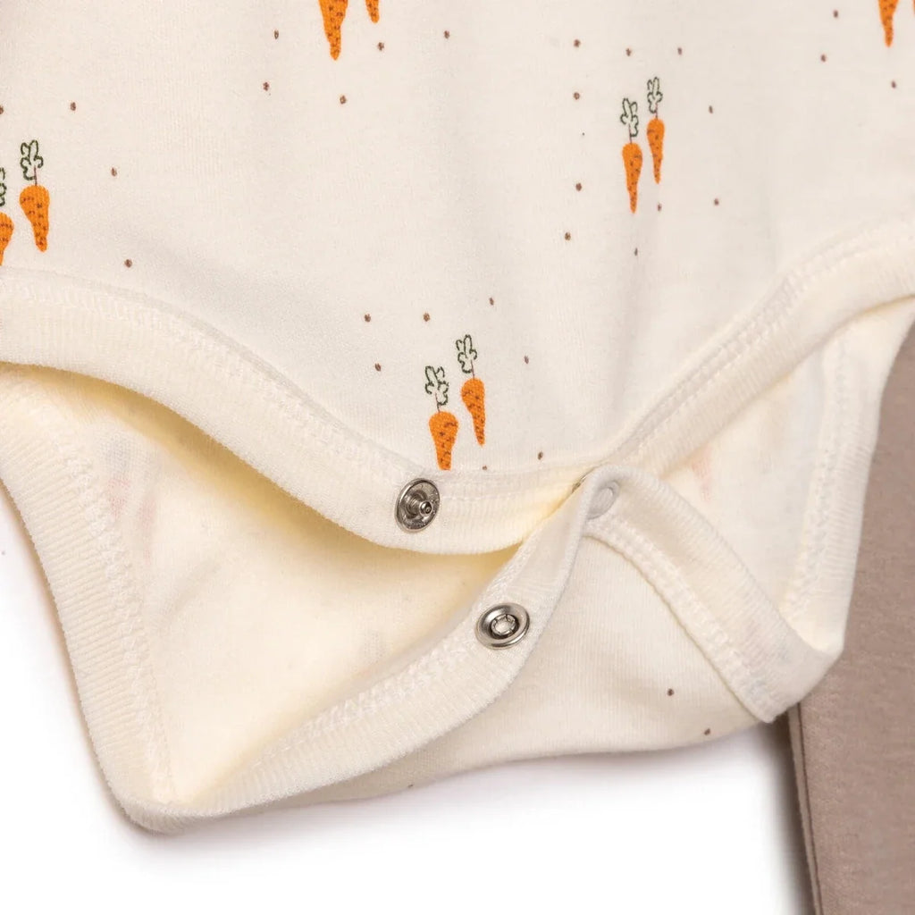 Bebetto Jacquard Knit Baby Bodysuit & Footed Bottoms Set (Newborn to 6-9 Months) - Brown