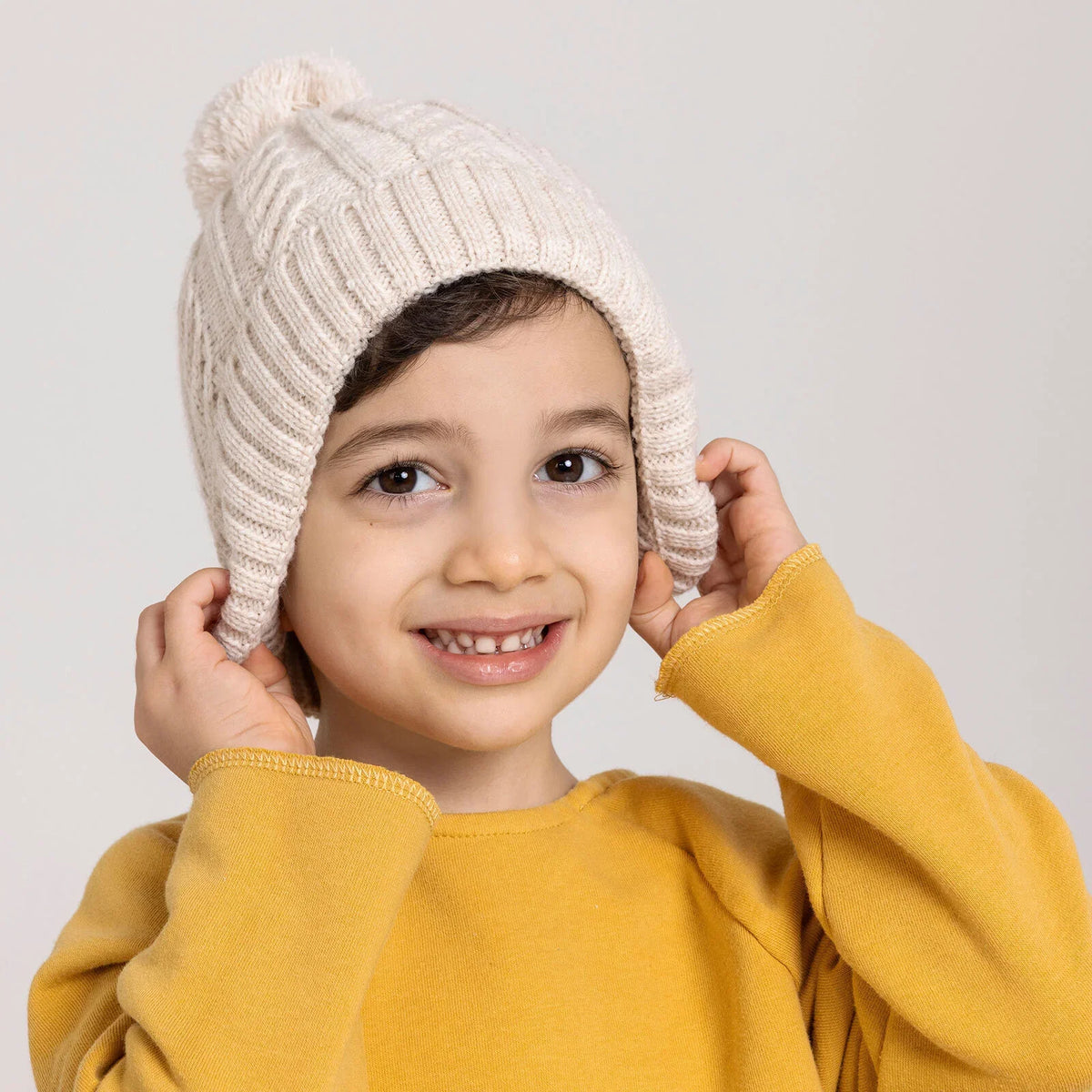 HelloBaby Patterned Pom-Pom Knitted Baby Beanie (One Size)