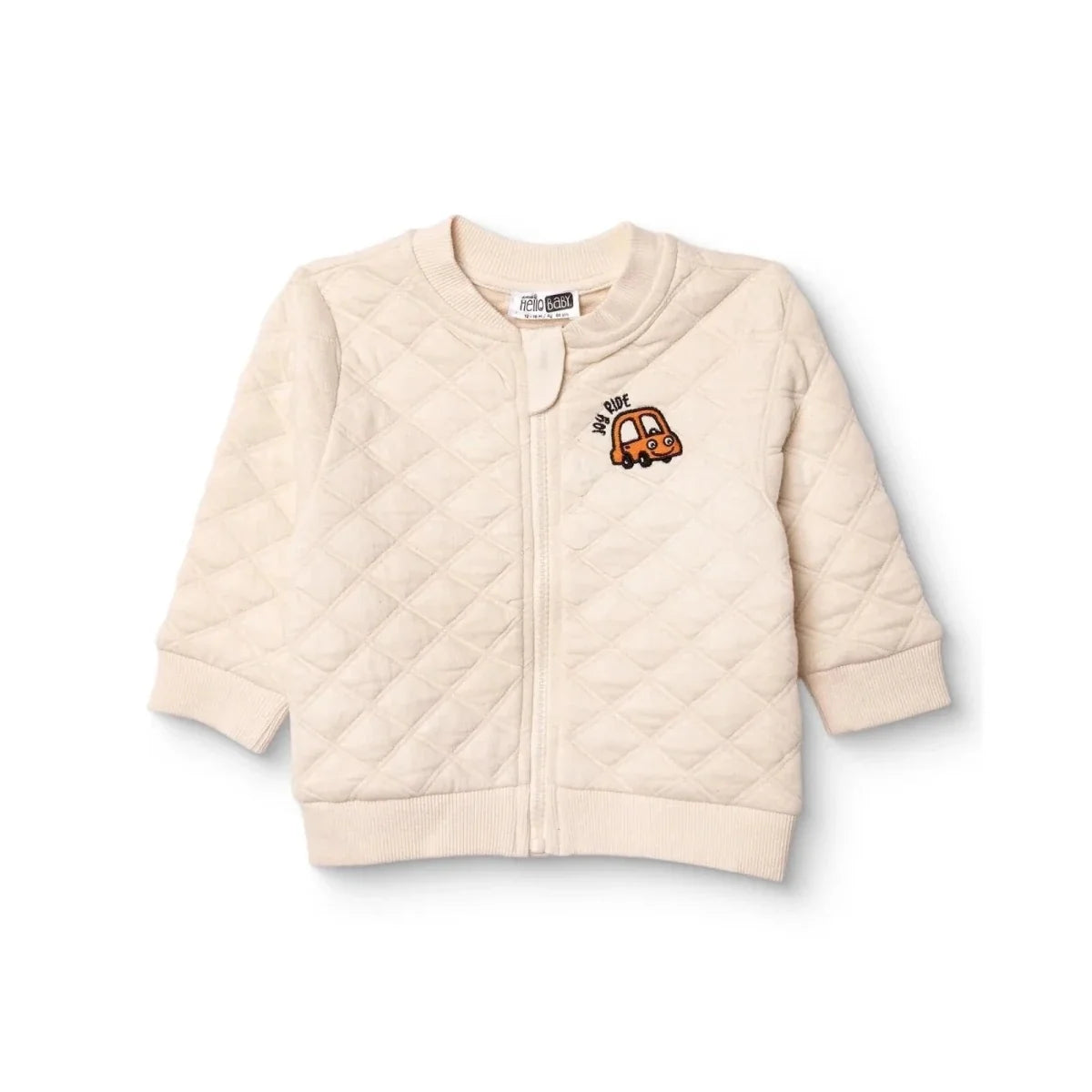 HelloBaby Grandad Collar Quilted Baby Cardigan (6-9 Months to 4-5 Years) - Ecru