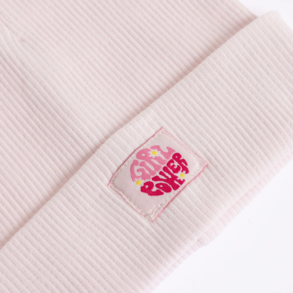 Little Plane Girl Power Slogan Ribbed Knit Baby Beanie (12 Months to 1-4 Years)