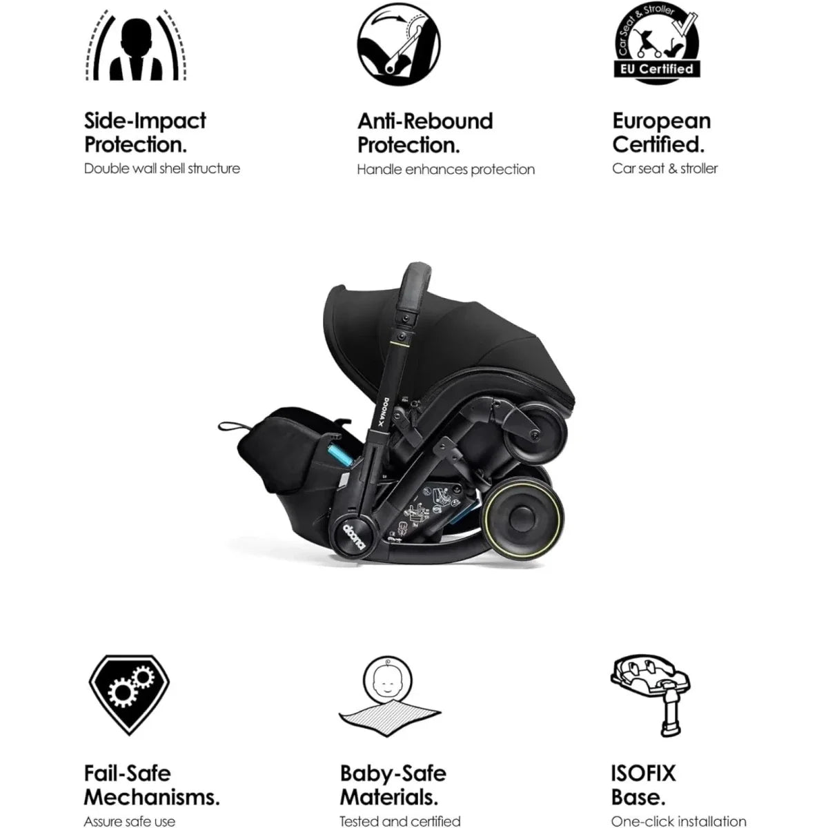 Doona X Infant Car Seat & Stroller - Nitro Black