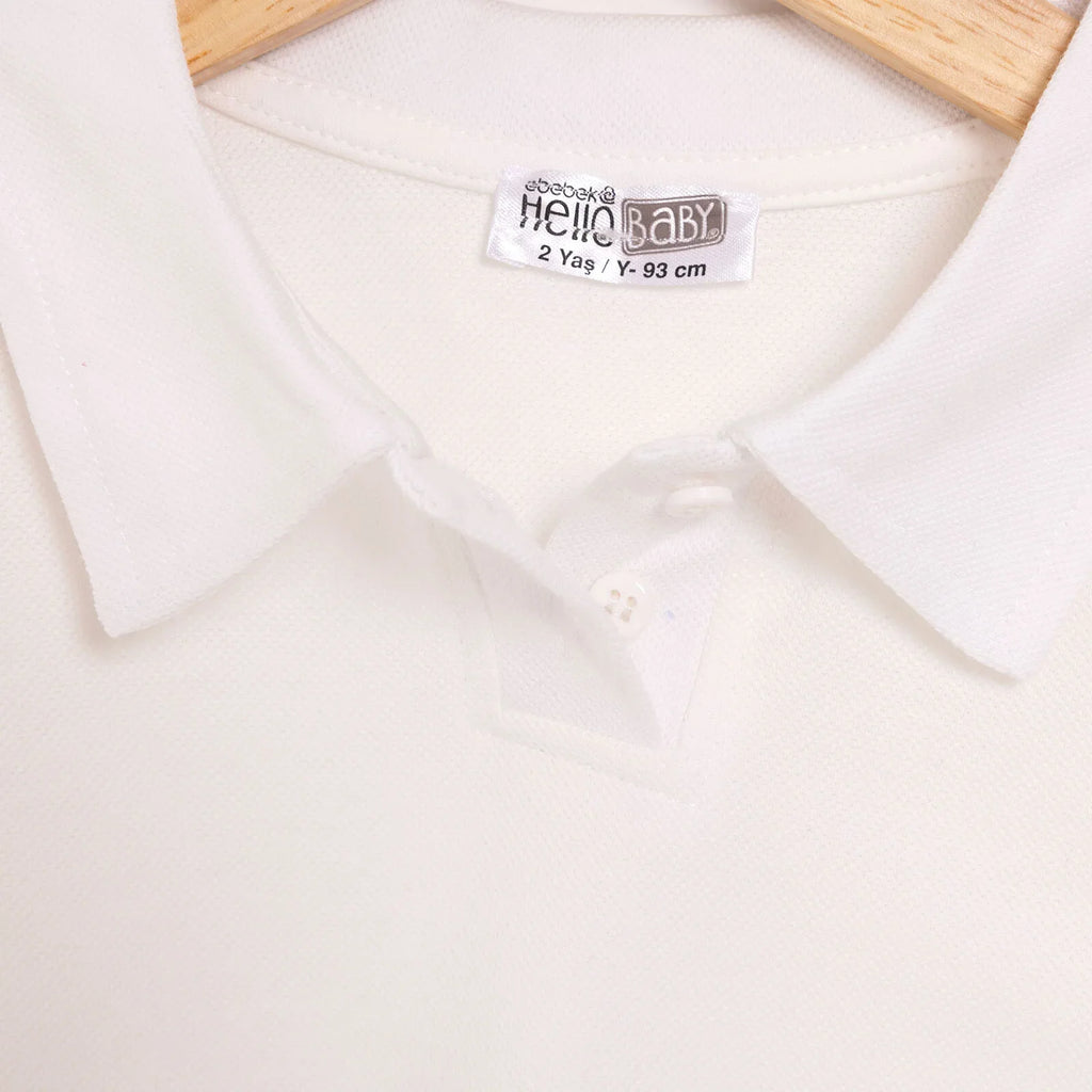 HelloBaby Polo Collar Long Sleeve Pique Baby T-Shirt (9 Months to 5 Years)