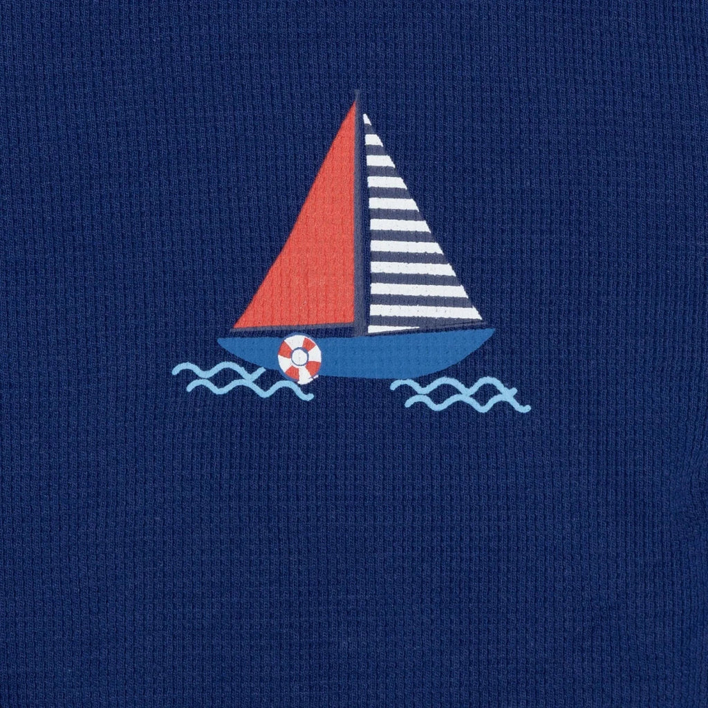 HelloBaby Short Sleeve Waffle Baby T-Shirt & Shorts Set (6-9 Months to 4-5 Years) - Navy Blue