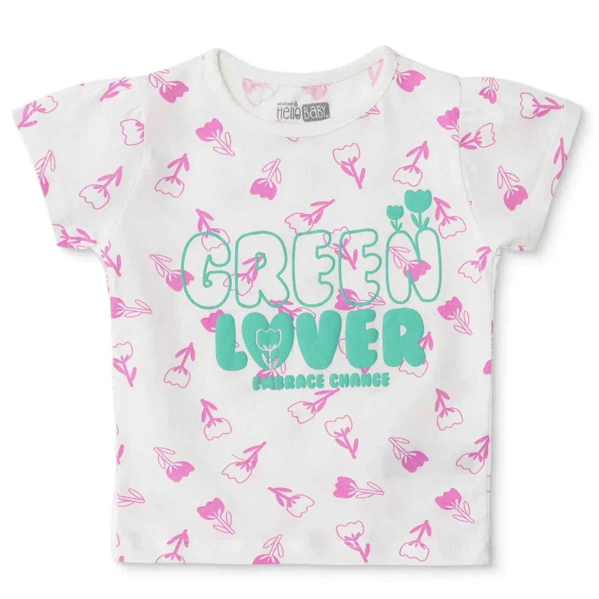 HelloBaby Short Sleeve Baby T-Shirt (3-6 Months to 3-4 Years) - Ecru Printed