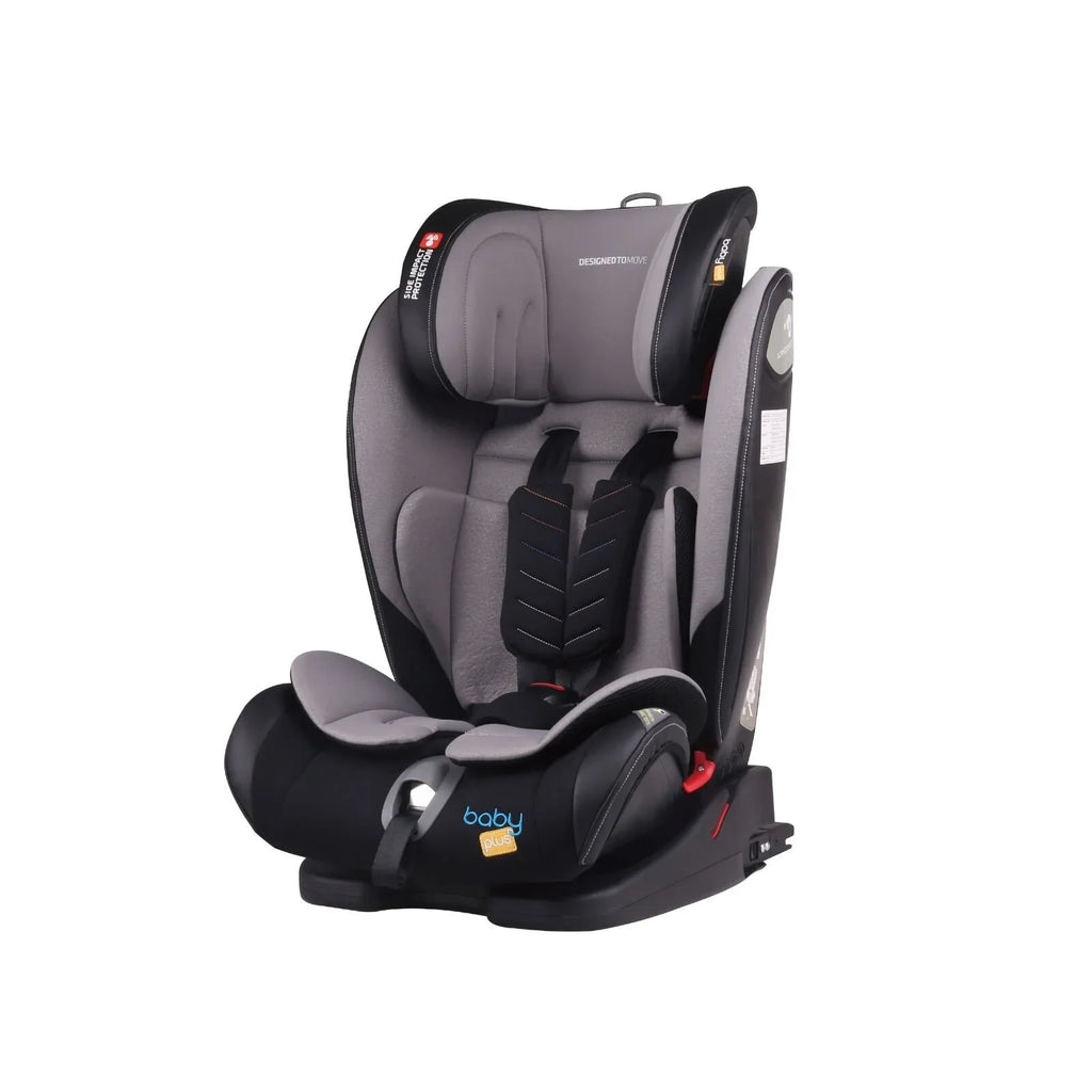 baby plus Secure Group 1/2/3 (9 Months to 12 Years) Car Seat - Grey