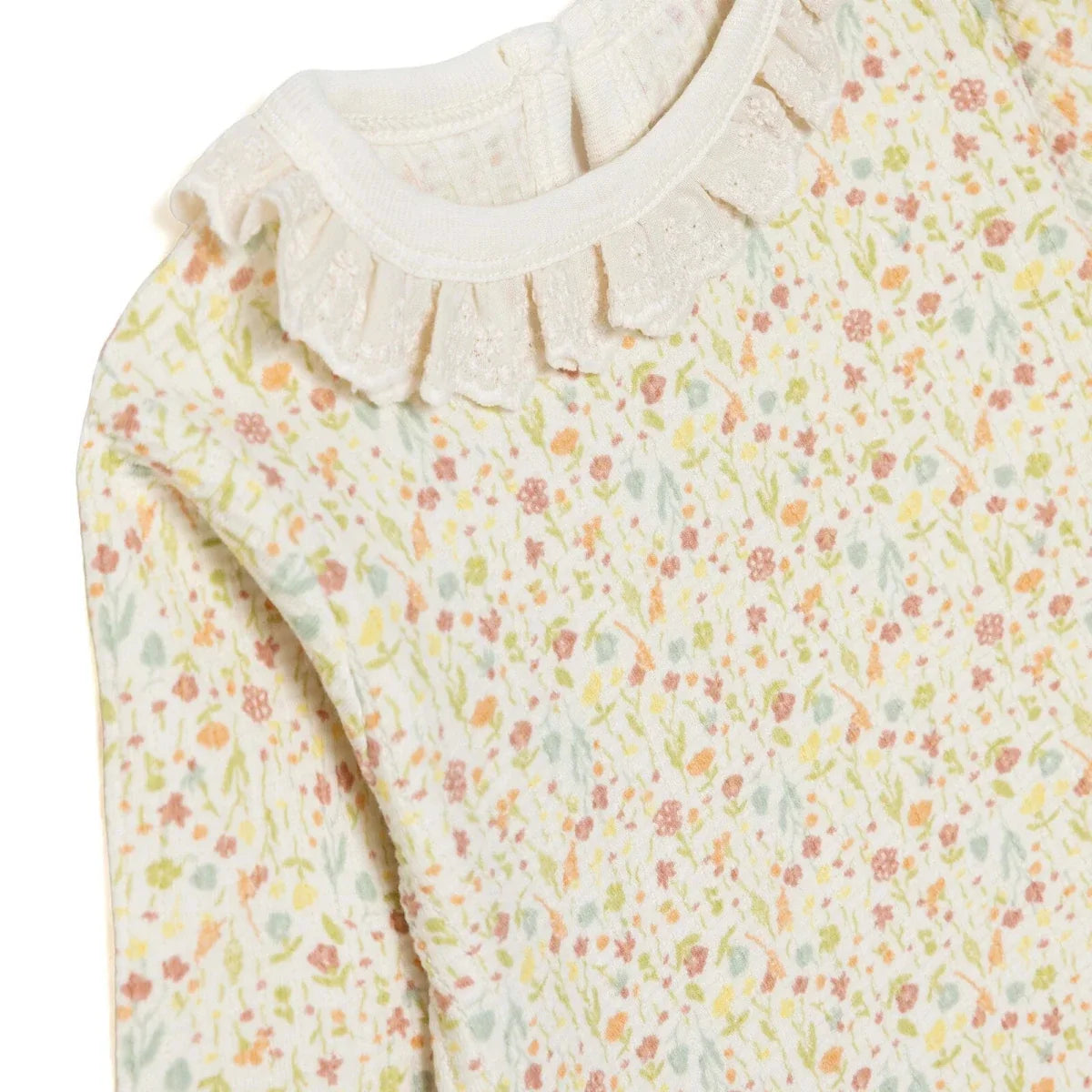 Bebetto Frill Neck Baby Sweatshirt & Leggings Set (1-3 Months to 12 Months) - Salmon