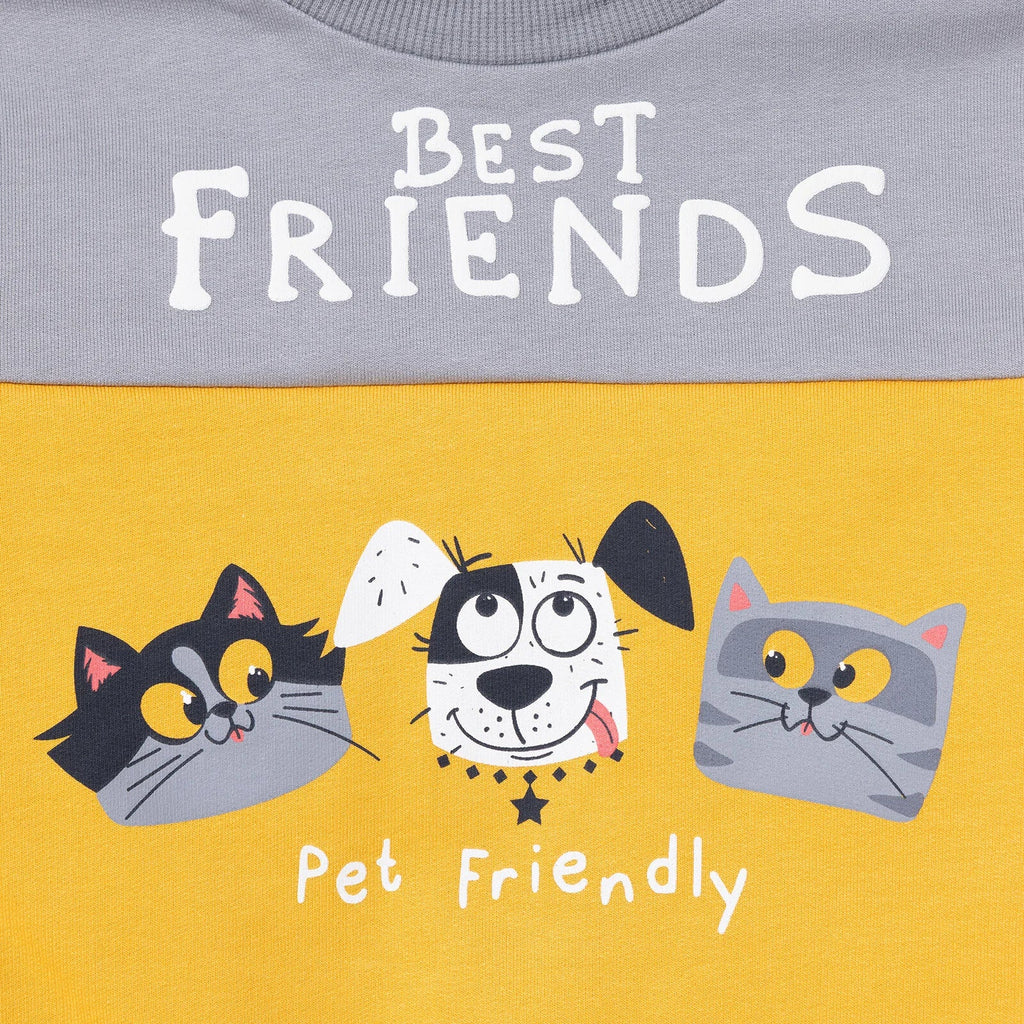 HelloBaby "Best Friends" Slogan Brushed Baby Sweatshirt & Joggers Set (3-6 Months to 4-5 Years)