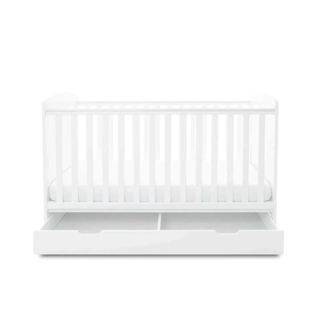 Ickle Bubba Coleby Classic Cot Bed & Under Drawer White - Without Mattress