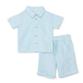 HelloBaby Turn-Up Muslin Baby Shirt & Shorts Set (6-9 Months to 4-5 Years) - Blue