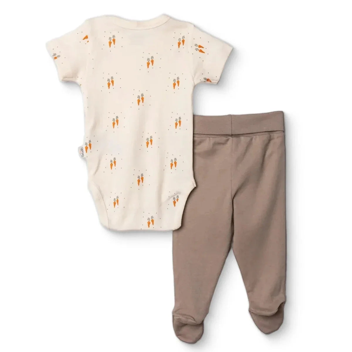 Bebetto Jacquard Knit Baby Bodysuit & Footed Bottoms Set (Newborn to 6-9 Months) - Brown