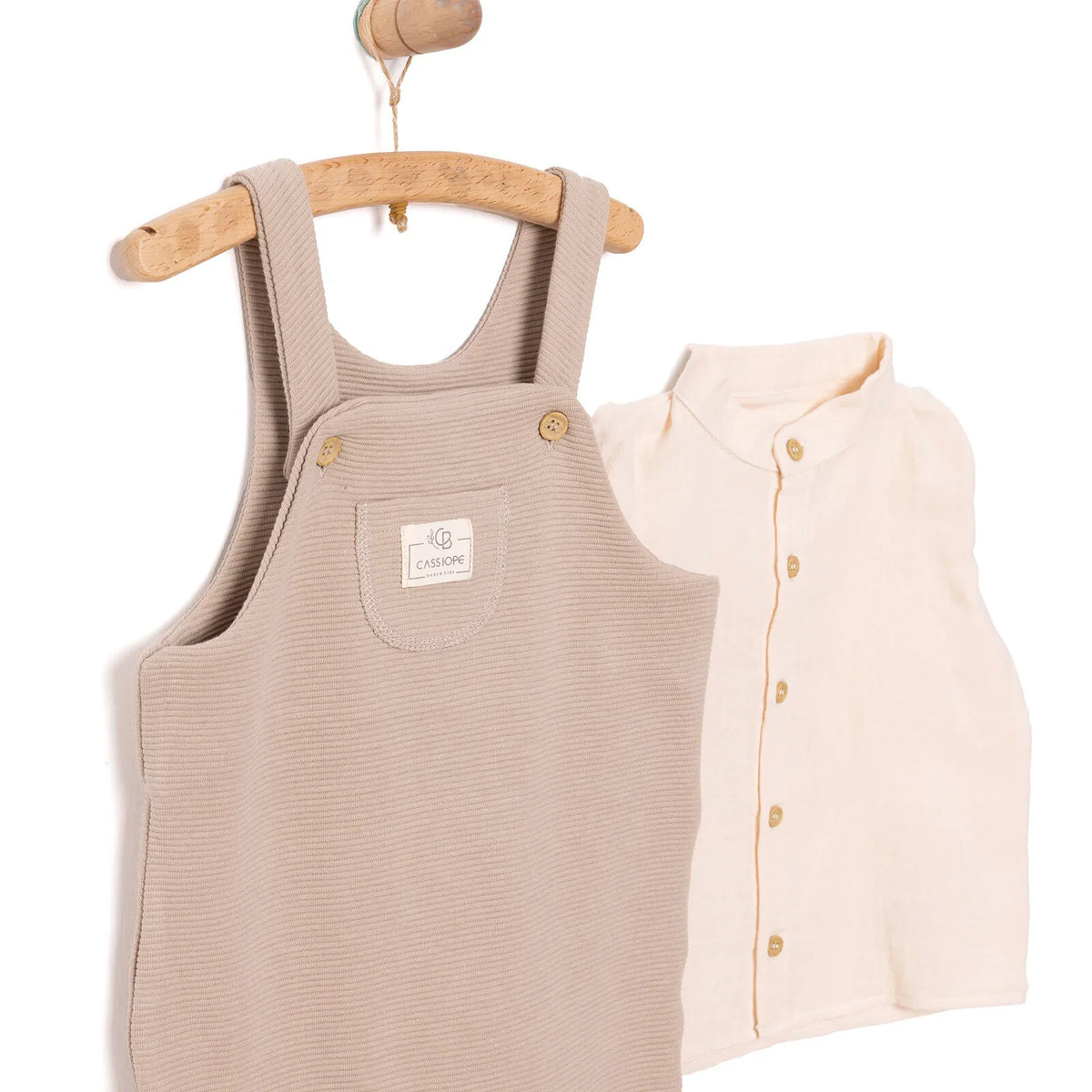 Cassiope Baby Dungarees & Muslin Shirt Set (3 Months to 12 Months)