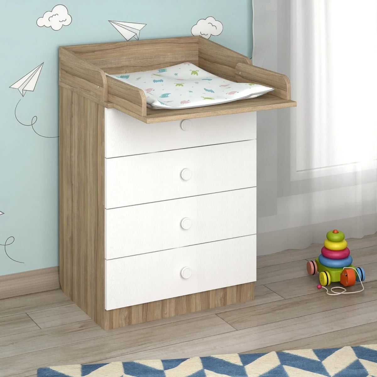 Shefa Kids 600 Changing Dressers - Elm/White