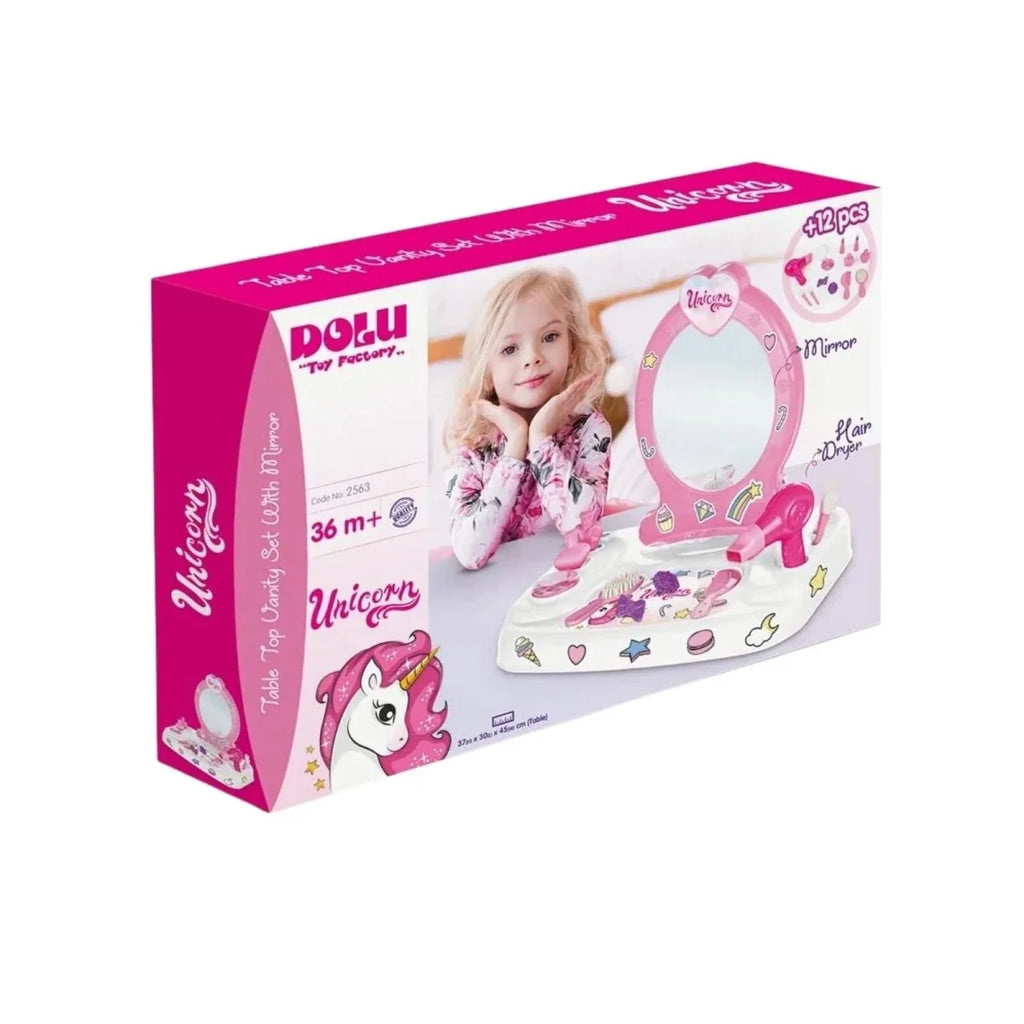 Dolu Table Top Vanity Set with Mirror