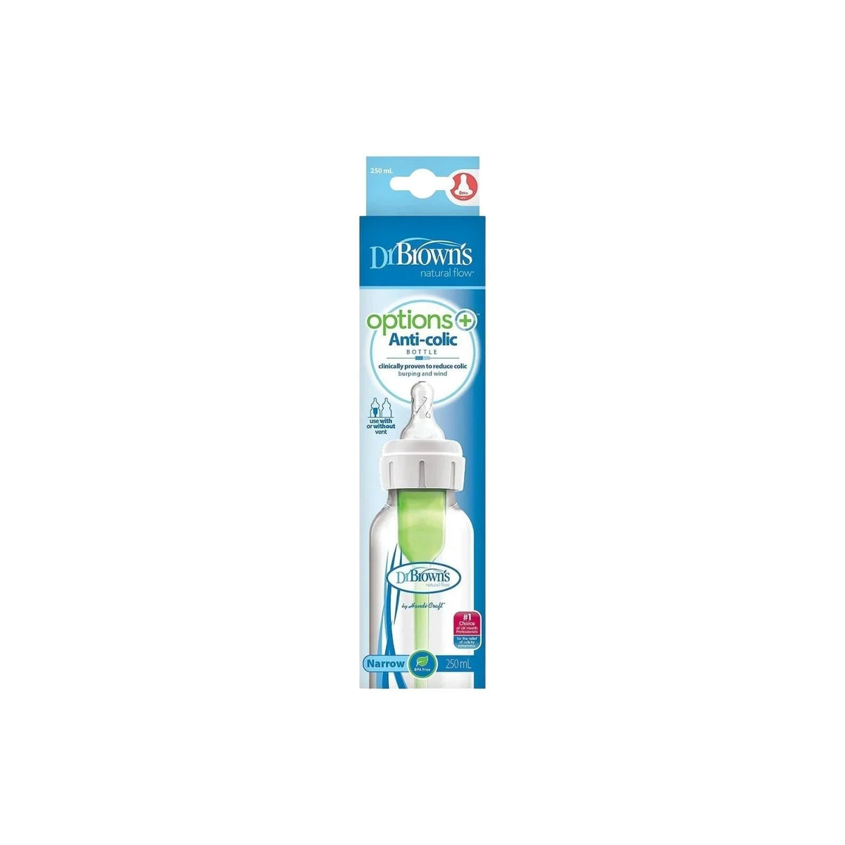 Dr. Brown's Options+ Anti-Colic Baby Bottle Narrow Neck 250ml