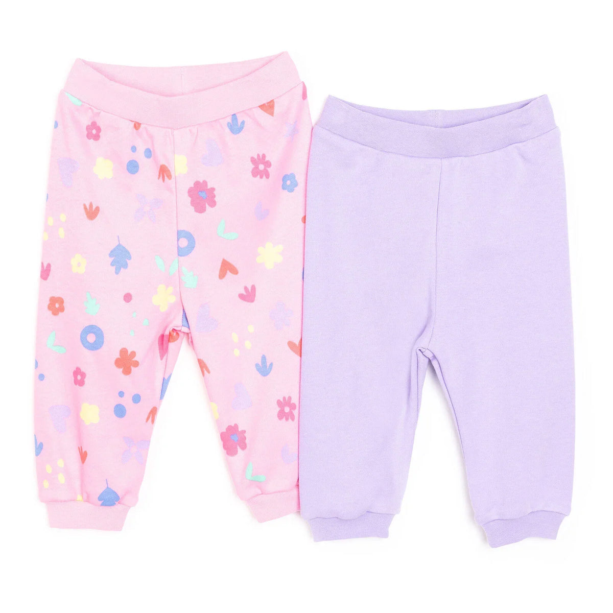 HelloBaby 2 Pack Floral Motif Footless Interlock Baby Bottoms (6 Months to 4 Years)