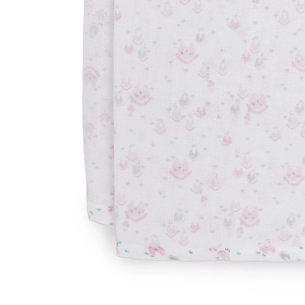 Little Dreams House Print Muslin Baby Blanket (100 x 110 cm) - Pink