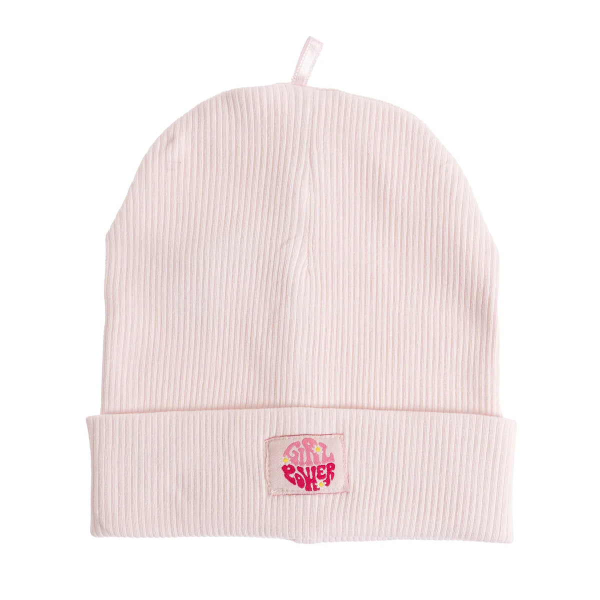 Little Plane Girl Power Slogan Ribbed Knit Baby Beanie (12 Months to 1-4 Years)