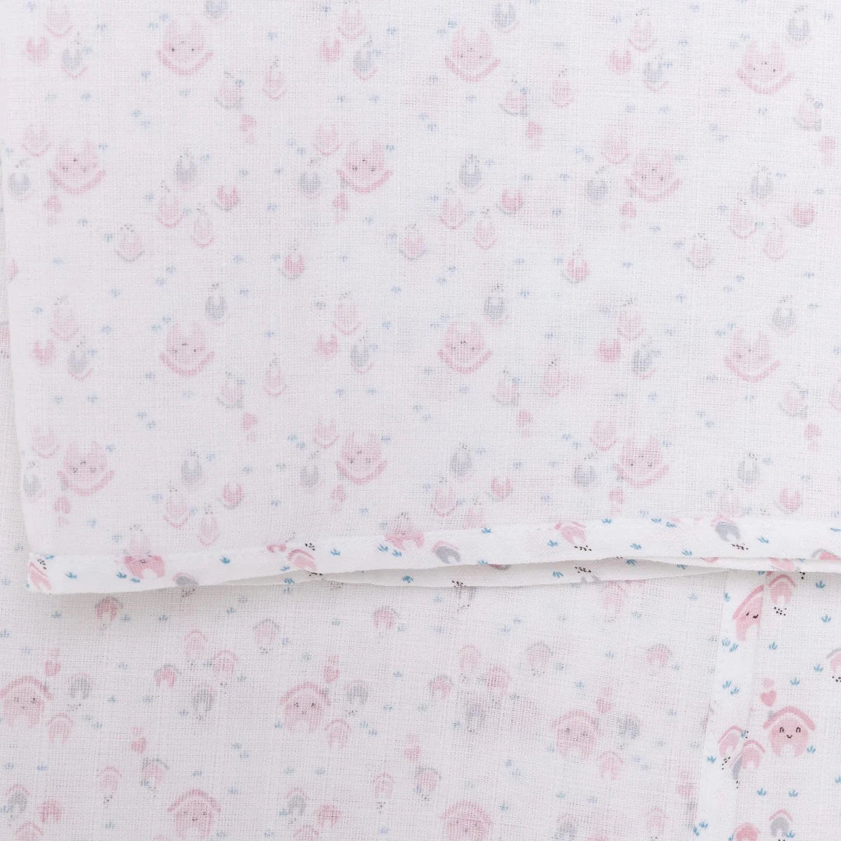 Little Dreams House Print Muslin Baby Blanket (100 x 110 cm) - Pink