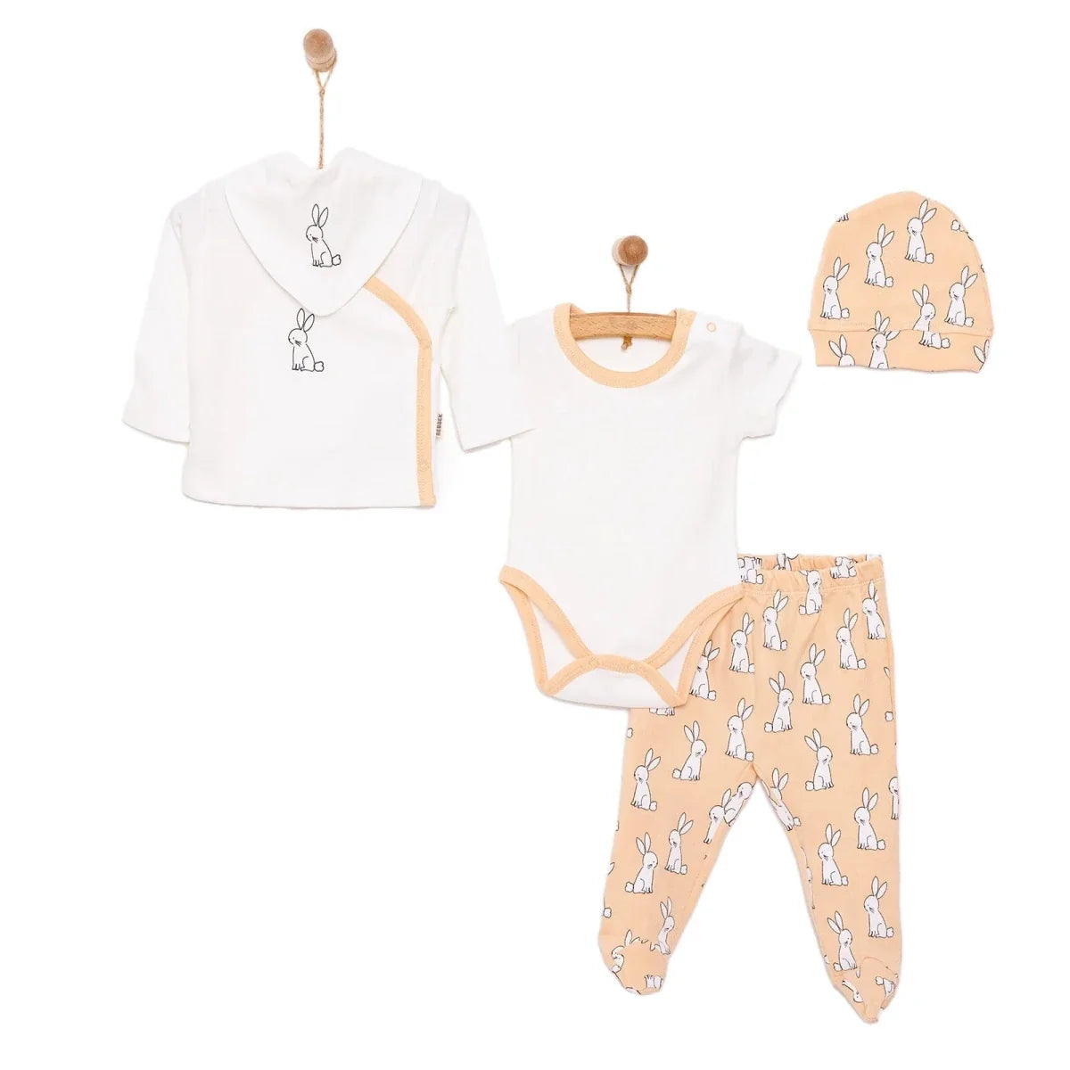 Bebbek 5 Piece Bunny Print Boxed Baby Hospital Bag Set (Newborn)
