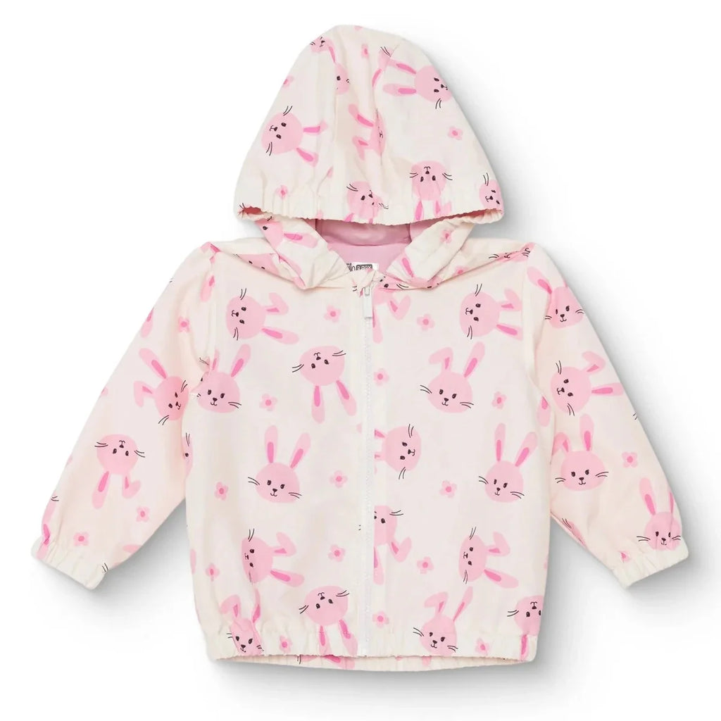 HelloBaby Hooded Printed Microfibre Baby Raincoat (9-12 Months to 4-5 Years) - Ecru Printed
