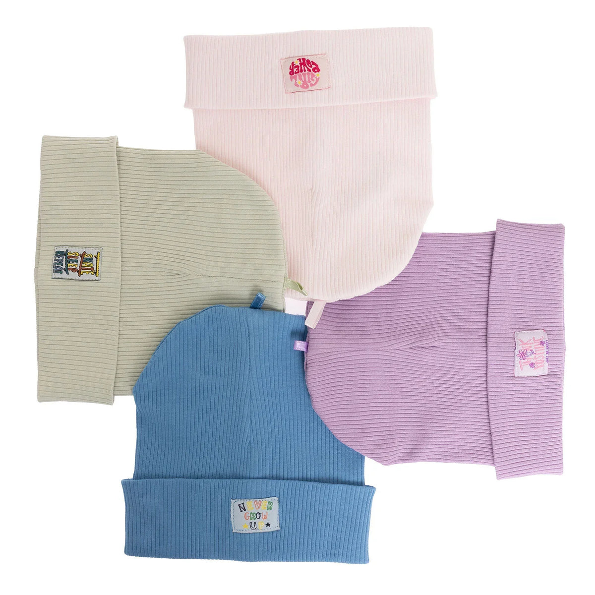 Little Plane Girl Power Slogan Ribbed Knit Baby Beanie (12 Months to 1-4 Years)