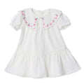 HelloBaby Short Sleeve Muslin Baby Dress (6-9 Months to 4-5 Years) - Ecru
