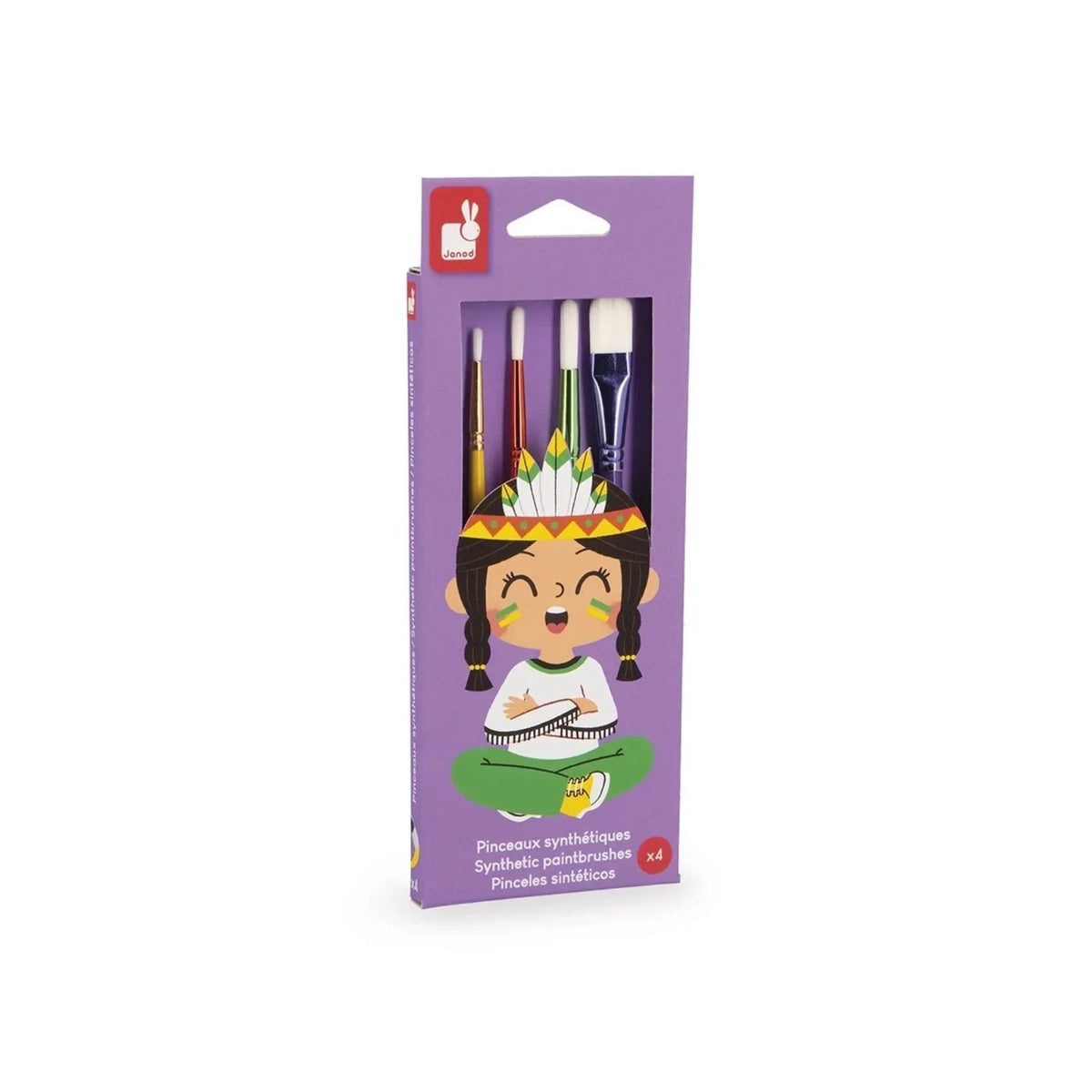Janod Synthentic Paint Brushes 4 pcs